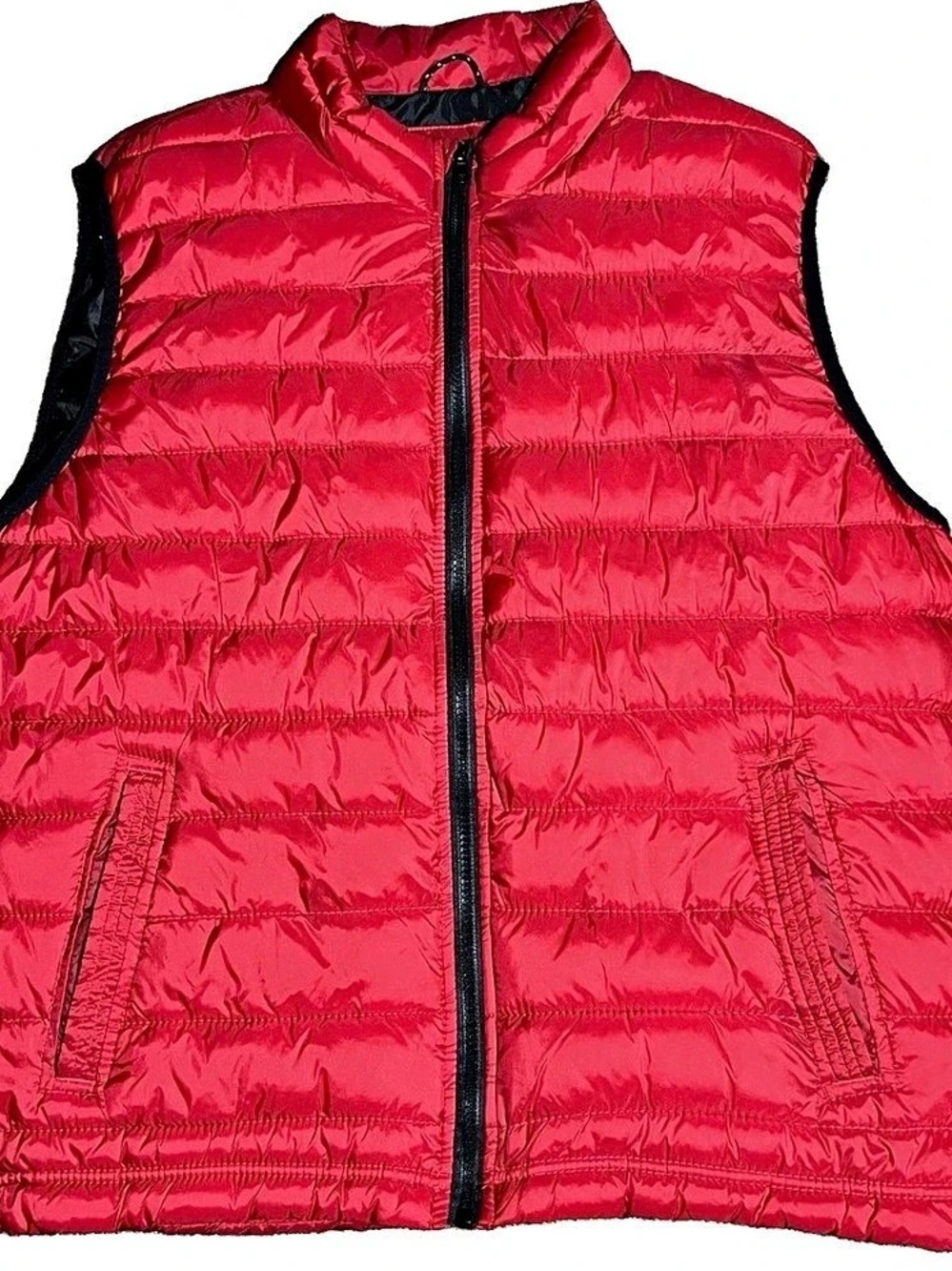 Aeropostale Mens Puffer Vest Red Quilted Sleeveless Jacket Full Zip Size XL